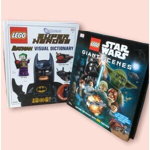 Lego Lot of (2) Hardcover DB books Star Wars & Batman Superhero 100 Posters